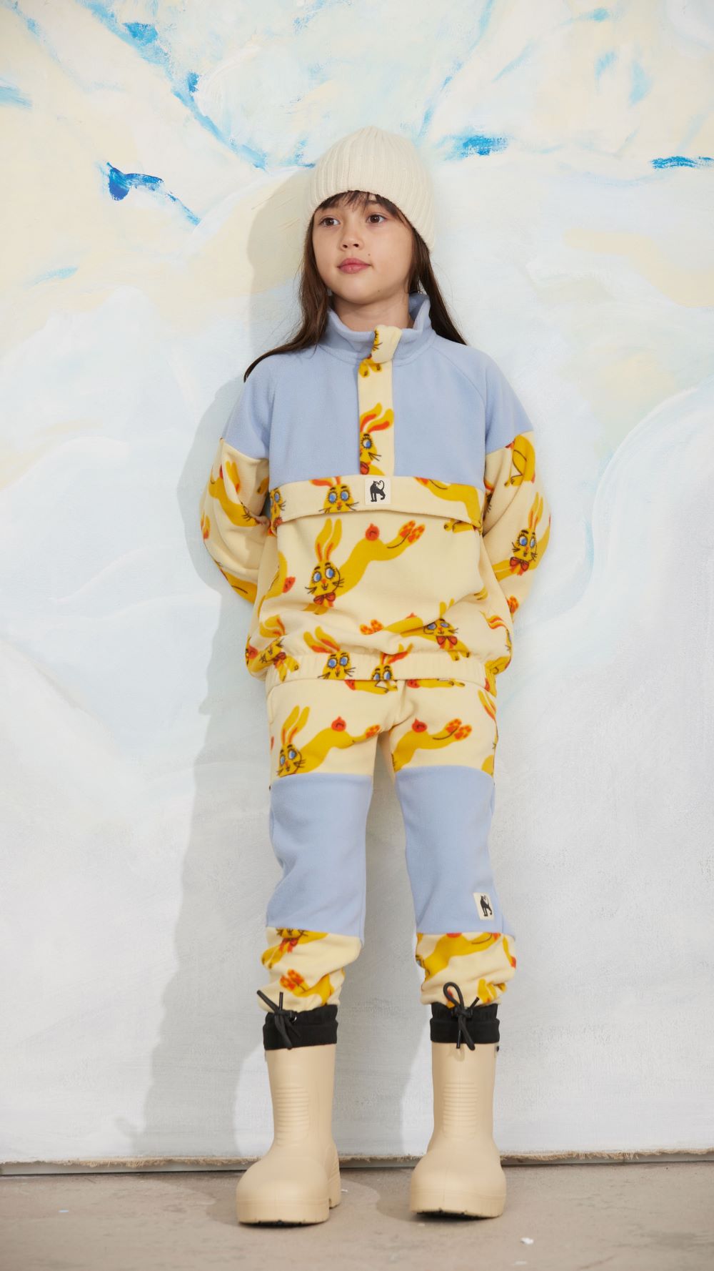 mini rodini] Rabbits aop fleece trousers – Les Quatre Cents Coups