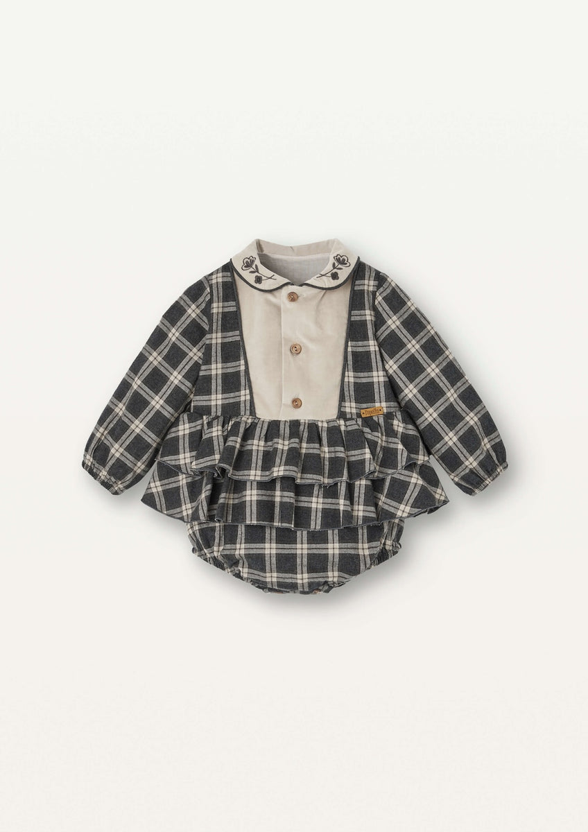 Popelin] romper suit with embroidered baby collar – Les