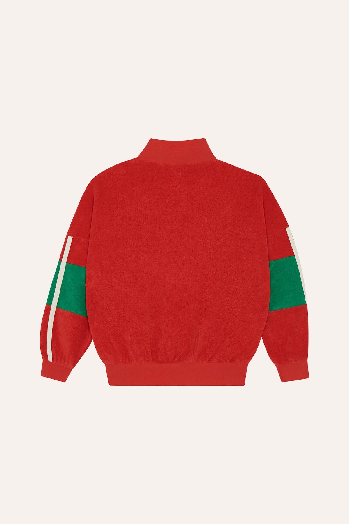 The Campamento] Red Color Block Zipped Sweatshirt – Les Quatre