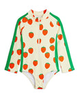 [mini rodini]   Strawberries aop ls uv swimsuit