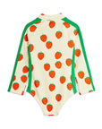 [mini rodini]   Strawberries aop ls uv swimsuit