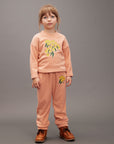 [mini rodini]   Alpine flowers emb double brushed double napped fleece trousers