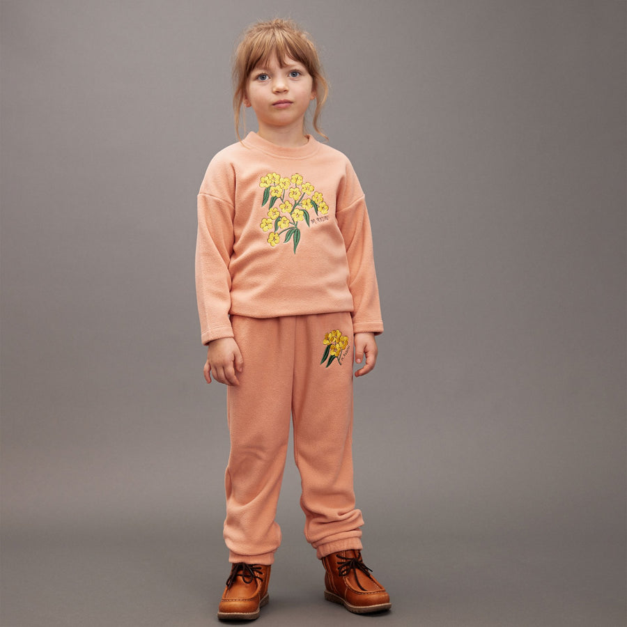 [mini rodini]   Alpine flowers emb double brushed double napped fleece trousers