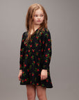 [mini rodini]   Lingonberries aop woven ls dress