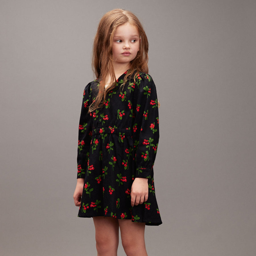 [mini rodini]   Lingonberries aop woven ls dress
