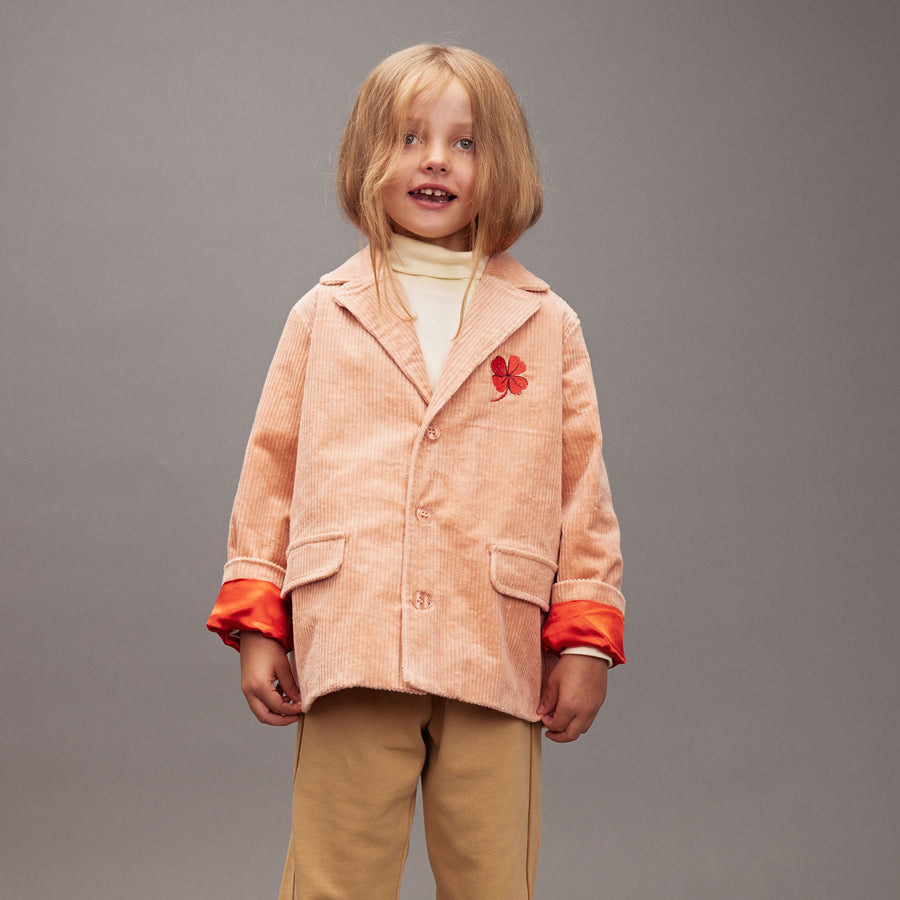 [mini rodini]   Clover emb corduroy blazer