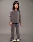 [mini rodini]   Clover emb velour top