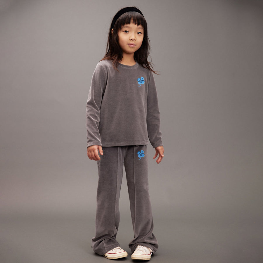 [mini rodini]   Clover emb velour top