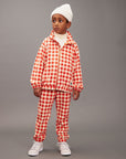[mini rodini]   Gingham aop fleece jacket