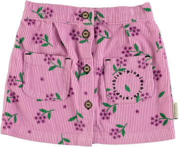 [piupiuchick]   Short skirt | Pink corduroy w/ flowers allover