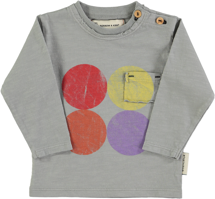 [piupiuchick]   Longsleeve | Grey w/ multicolor circles print