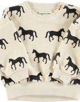 [piupiuchick]   Sweatshirt | Ecru w/ black horses