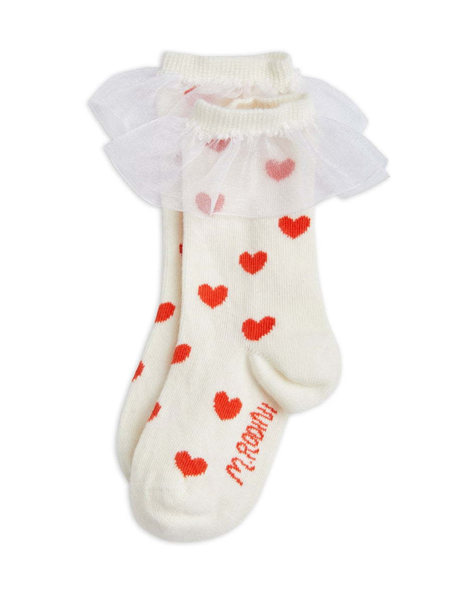 [mini rodini]   Hearts frill 1-pack socks