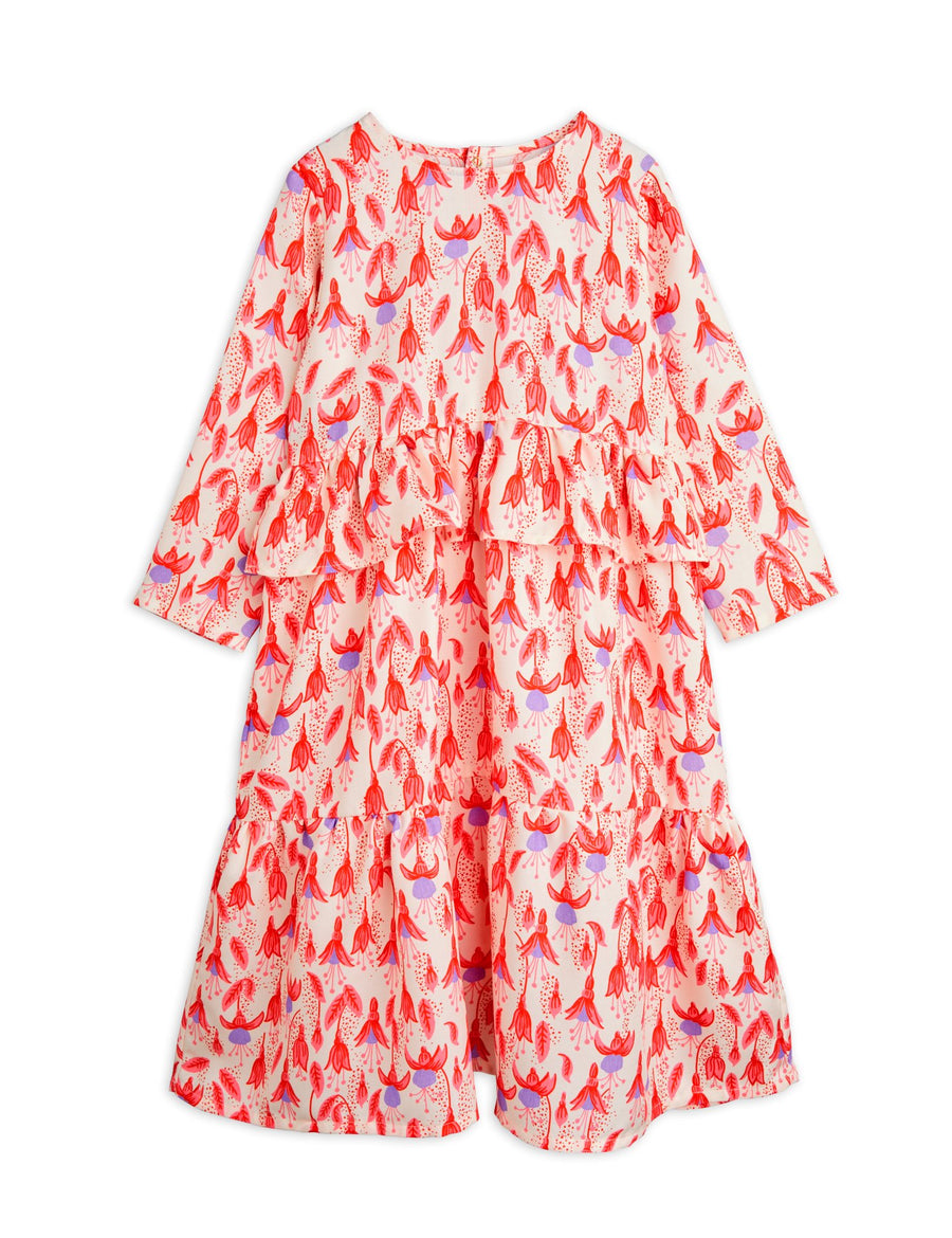 [mini rodini]   Fuchsia aop woven frill dress