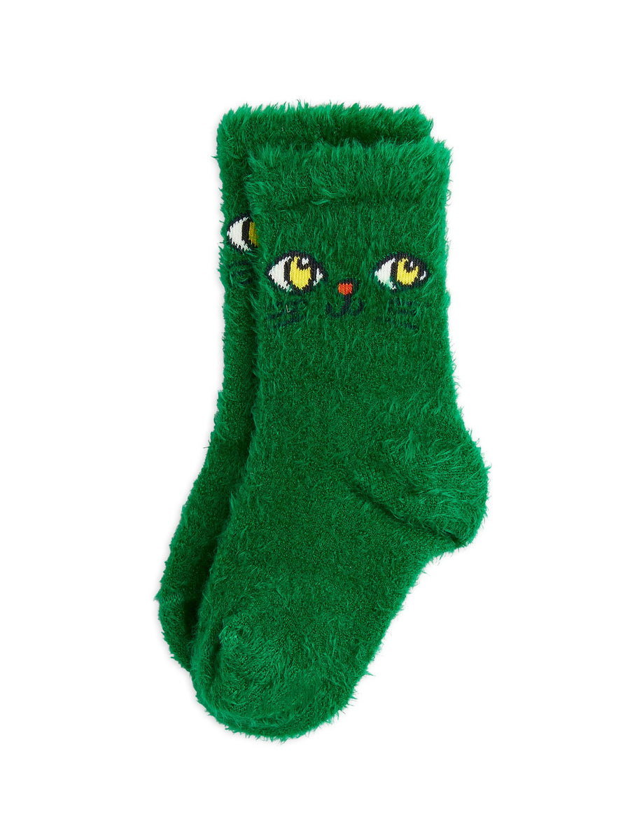 [mini rodini]   Cat face fluffy sock