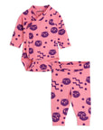 [mini rodini]   Squiggly cats aop nb baby set