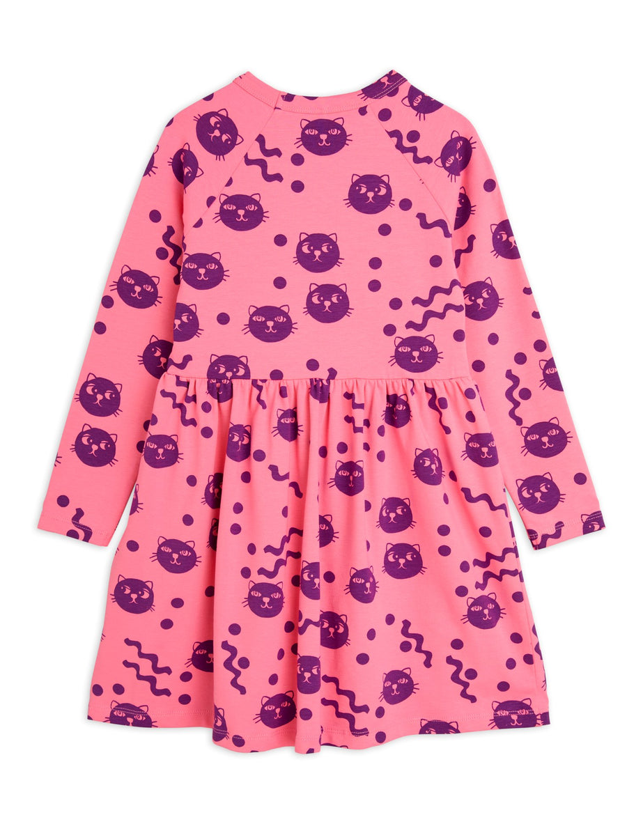 [mini rodini]   Squiggly cats aop ls dress