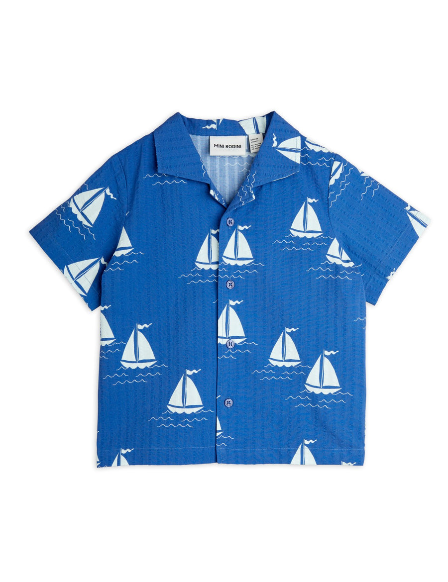 [mini rodini]   Sailing boats aop woven ss shirt