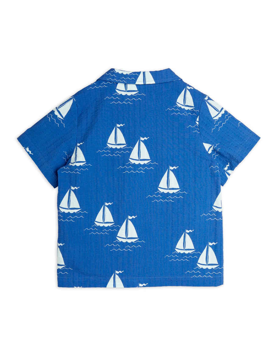 [mini rodini]   Sailing boats aop woven ss shirt