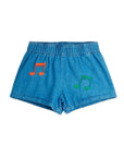 [mini rodini]   Note emb lightweight denim shorts