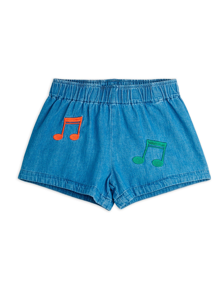 [mini rodini]   Note emb lightweight denim shorts