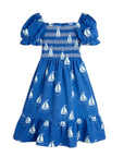 [mini rodini]   Sailing boats aop woven smock dress