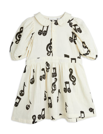 [mini rodini]   Note aop muslin ss dress