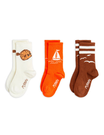 [mini rodini]   Sailing boats 3-pack socks