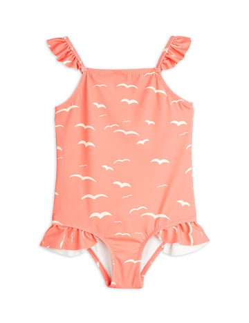 [mini rodini]   Seagull aop frill swimsuit