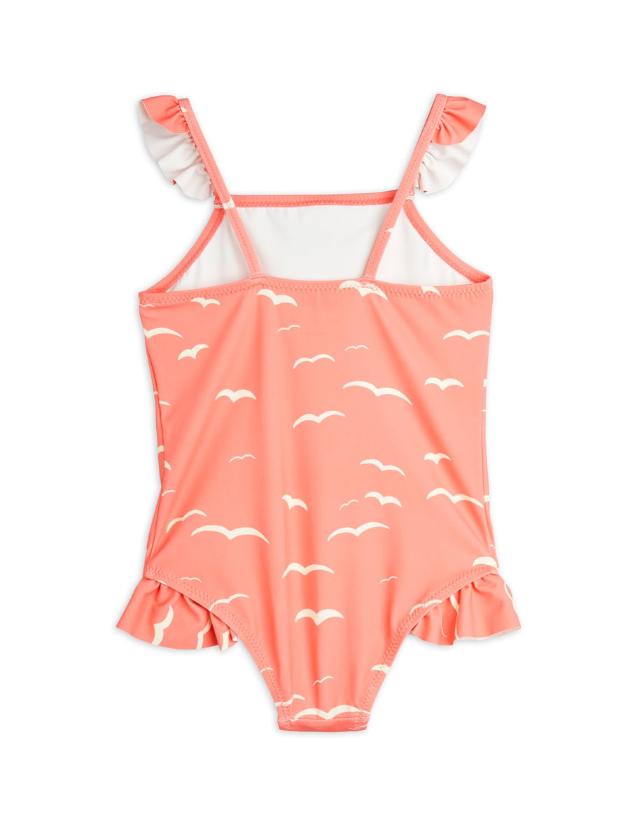 [mini rodini]   Seagull aop frill swimsuit