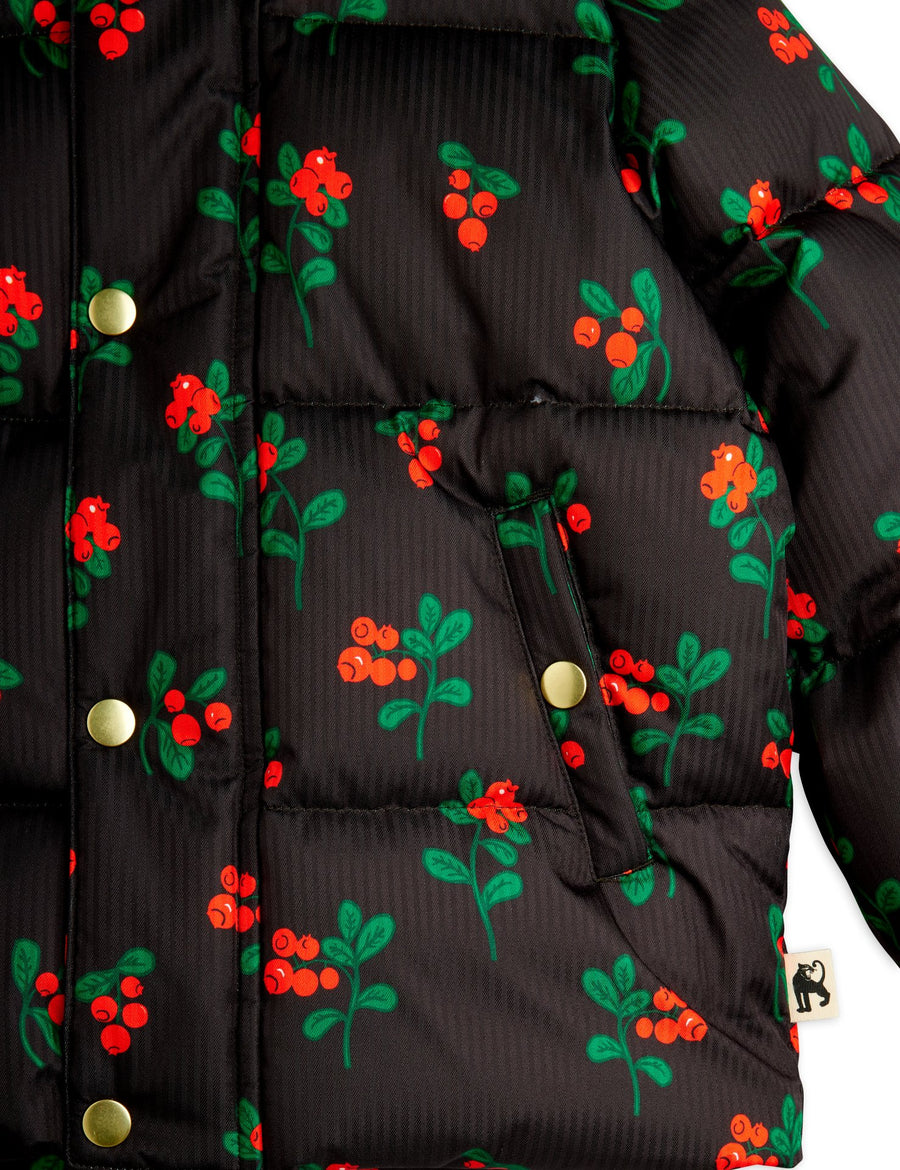 [mini rodini]   Lingonberries aop hooded puffer