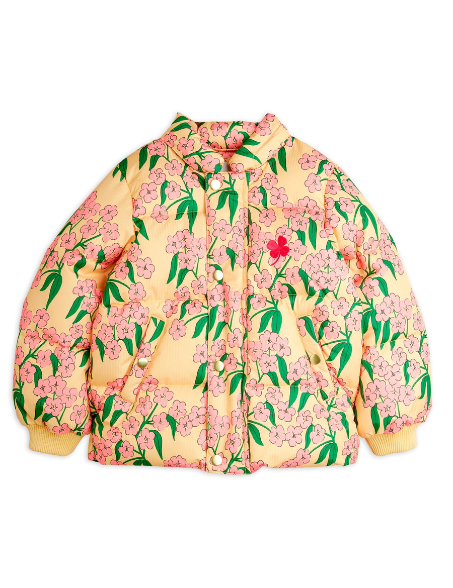 [mini rodini]   Alpine flowers aop hooded puffer