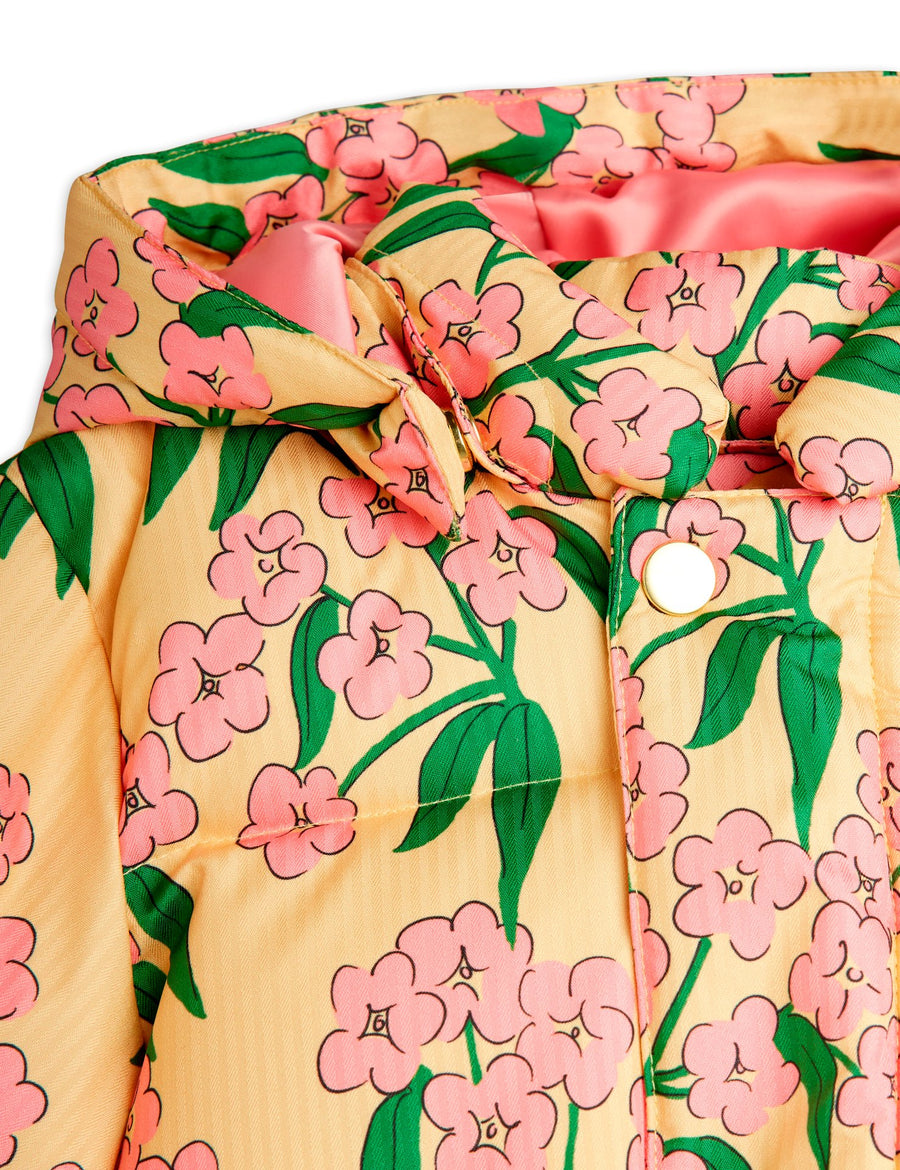[mini rodini]   Alpine flowers aop hooded puffer