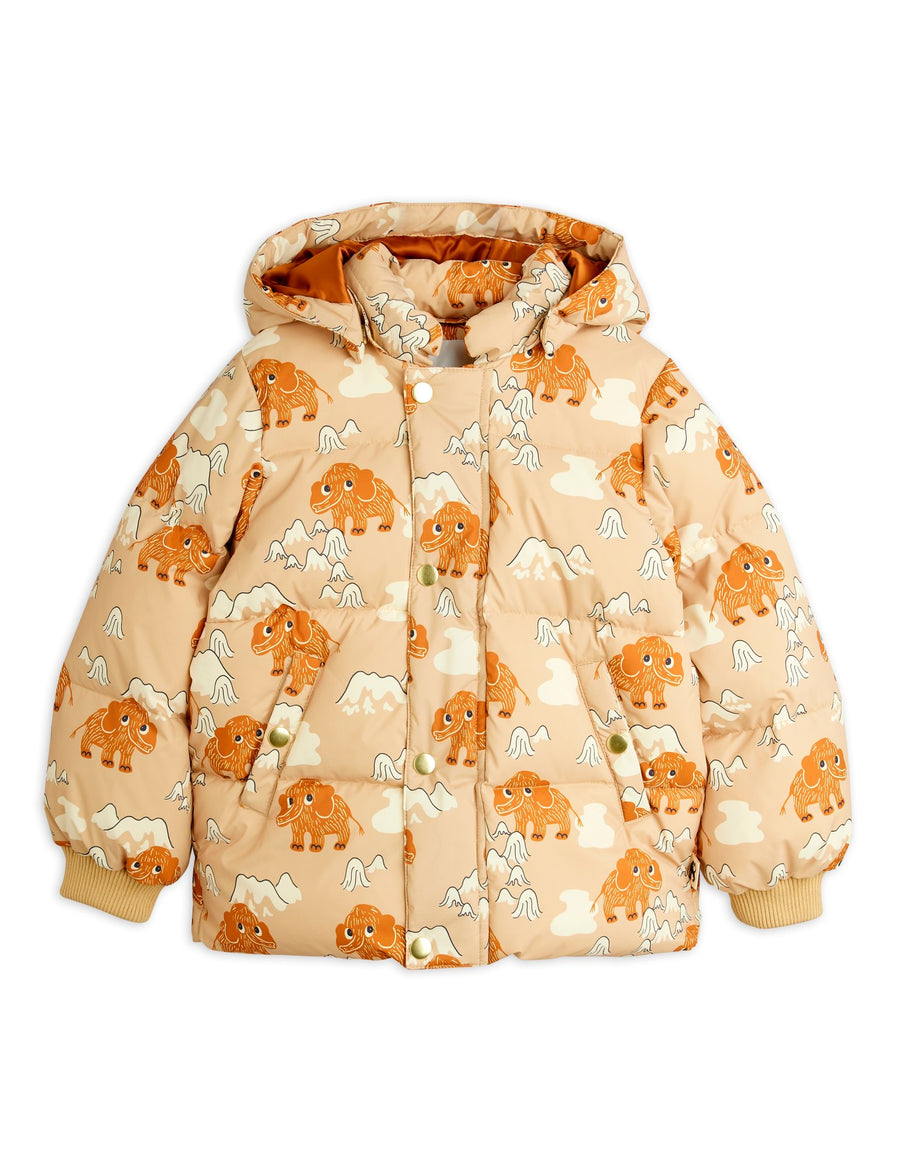 [mini rodini]   Mammoths aop hooded puffer