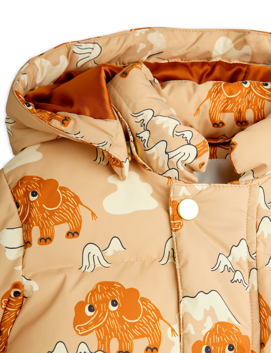 [mini rodini]   Mammoths aop hooded puffer