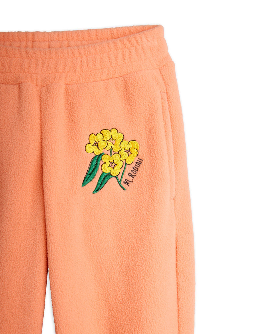[mini rodini]   Alpine flowers emb double brushed double napped fleece trousers