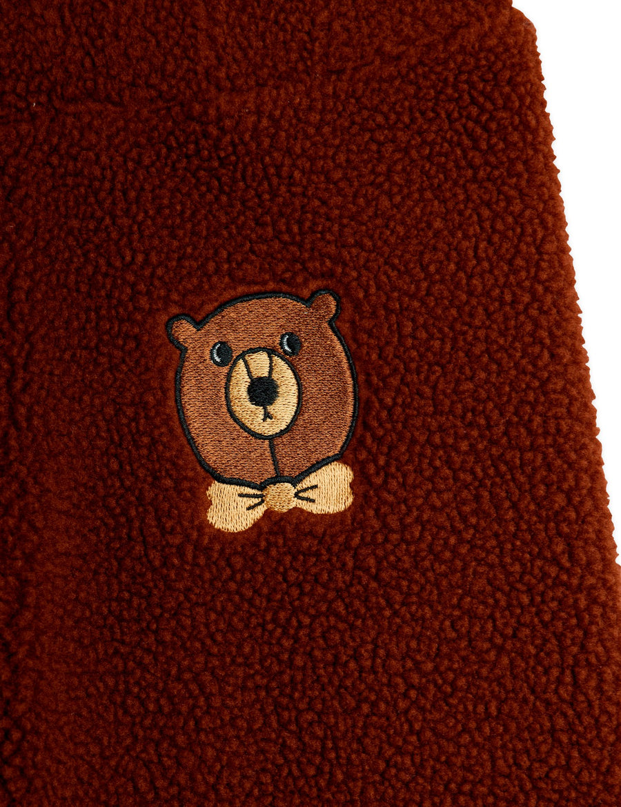[mini rodini]   Bear emb pile trousers