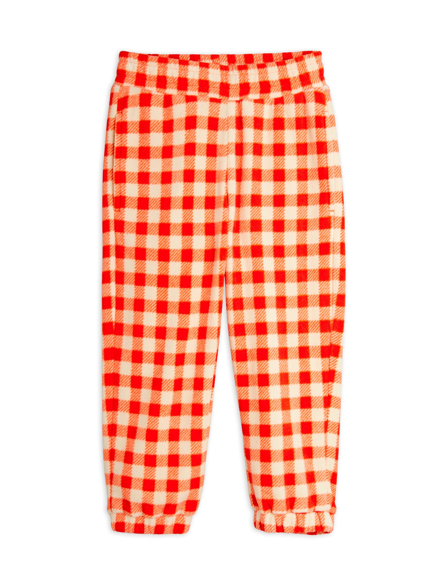 [mini rodini]   Gingham aop fleece trousers