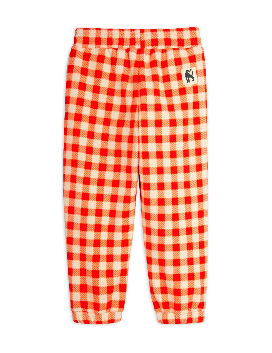 [mini rodini]   Gingham aop fleece trousers