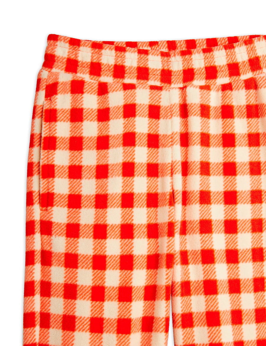 [mini rodini]   Gingham aop fleece trousers