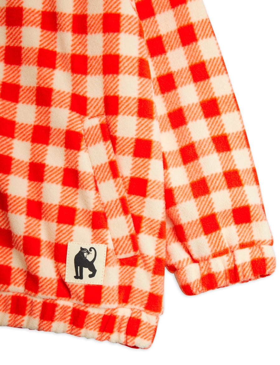 [mini rodini]   Gingham aop fleece jacket
