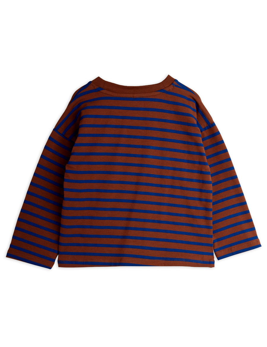 [mini rodini]   Stripe bird patch ls tee