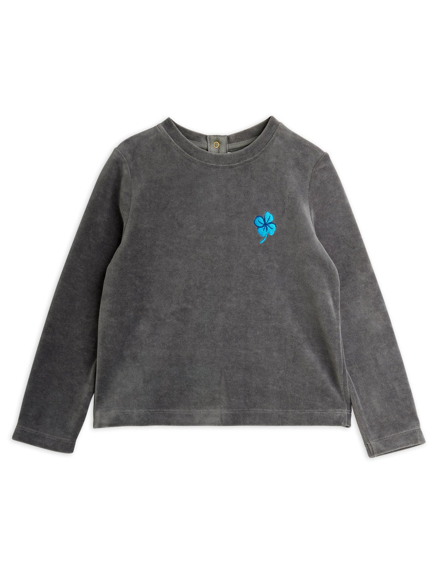 [mini rodini]   Clover emb velour top