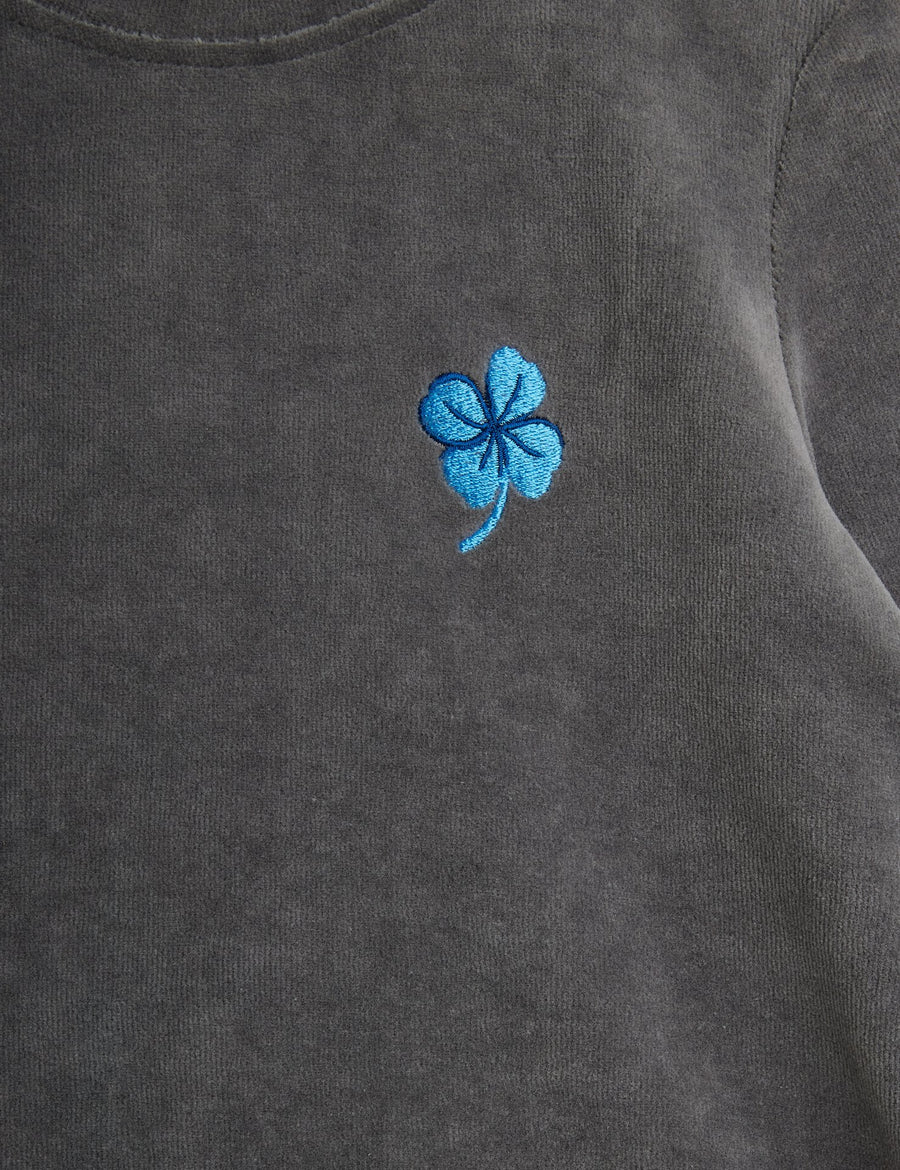 [mini rodini]   Clover emb velour top