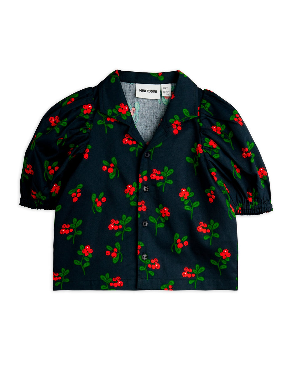 [mini rodini]   Lingonberries aop woven blouse