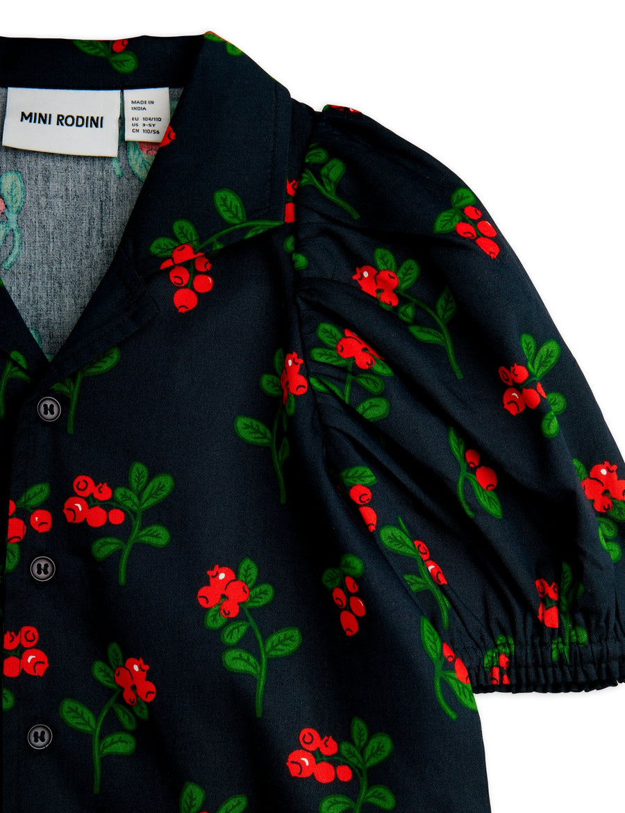 [mini rodini]   Lingonberries aop woven blouse