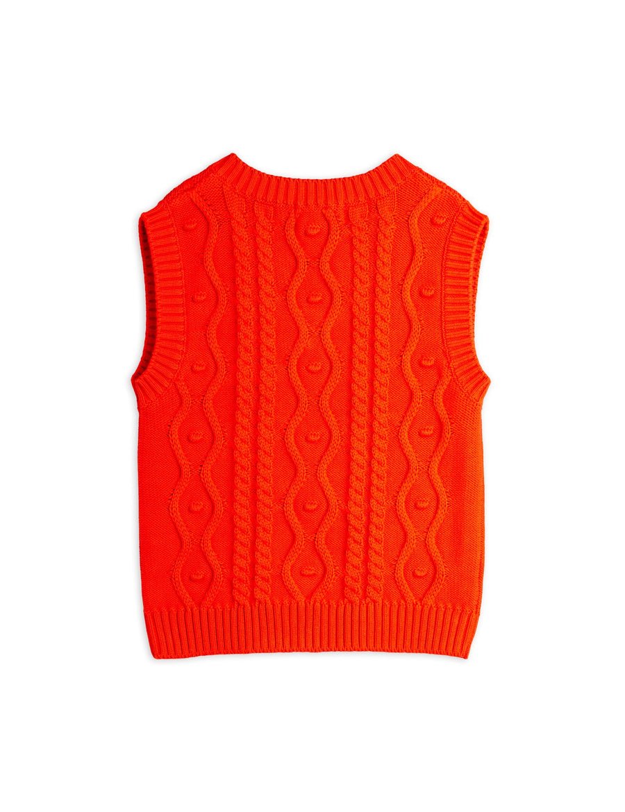 [mini rodini]   Panda patch cable knit v-neck slipover