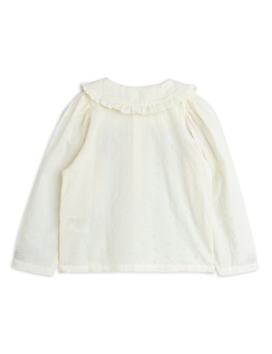[mini rodini]   Strawberry emb schiffli blouse