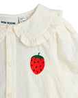 [mini rodini]   Strawberry emb schiffli blouse