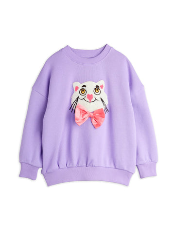 [mini rodini]   Cat with bowtie chenille sweatshirt
